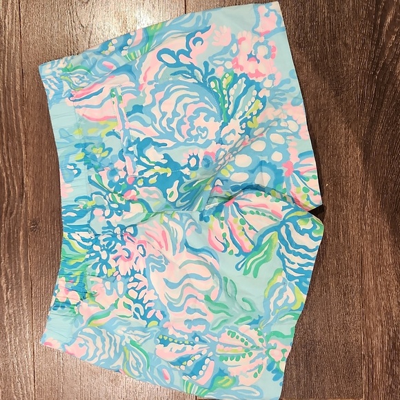 ❤️ NWOT! LILLY PULITZER OCEAN VIEW SHORTS IN COTTON POPLIN - AQUA LA VISTA - Picture 5 of 7
